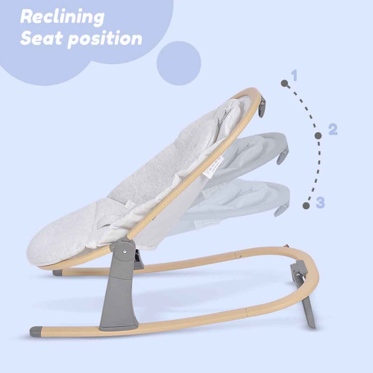 Teknum Ivory 3-Stage Baby Bouncer/Recliner Seat with Mosquito Net
