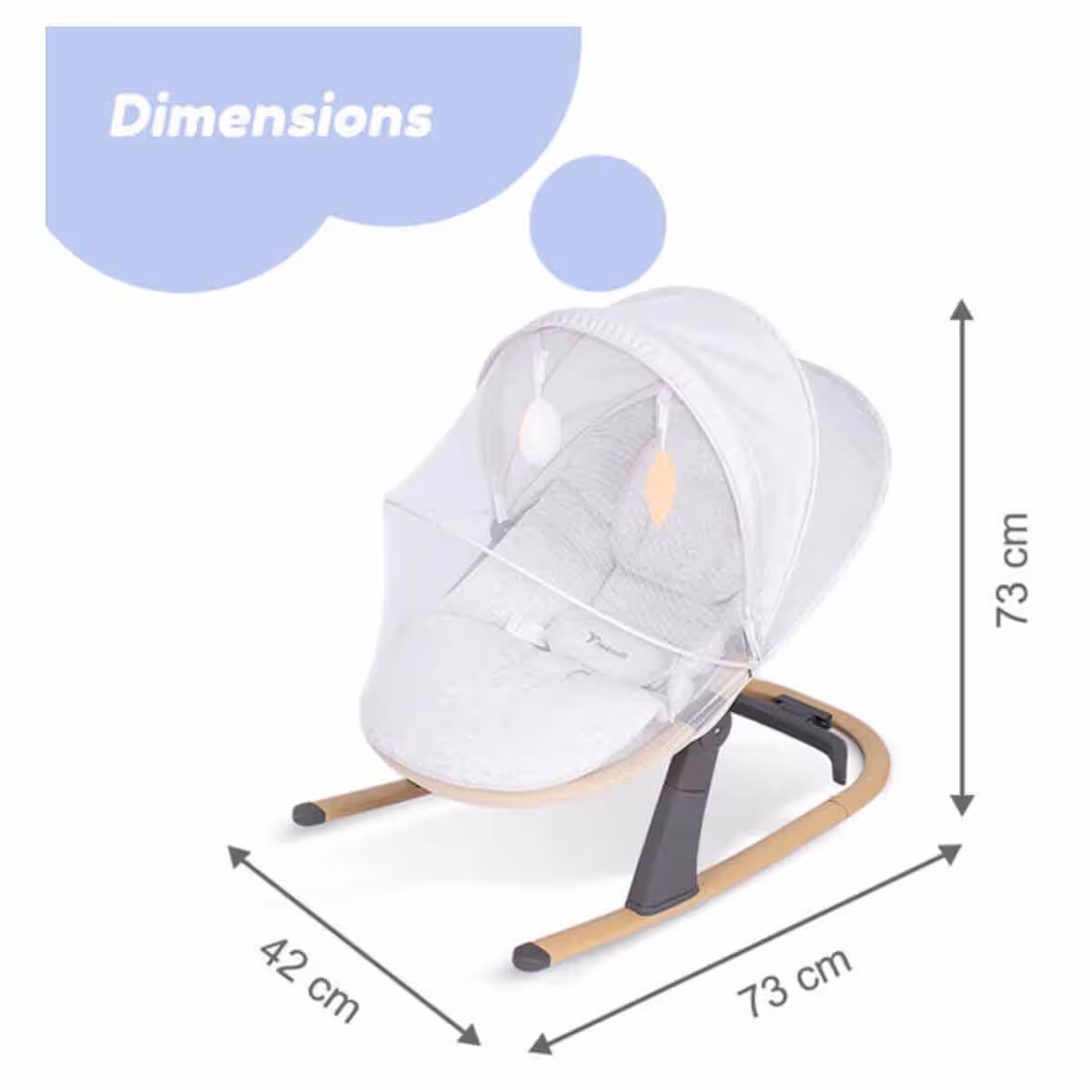 Teknum Ivory 3-Stage Baby Bouncer/Recliner Seat with Mosquito Net