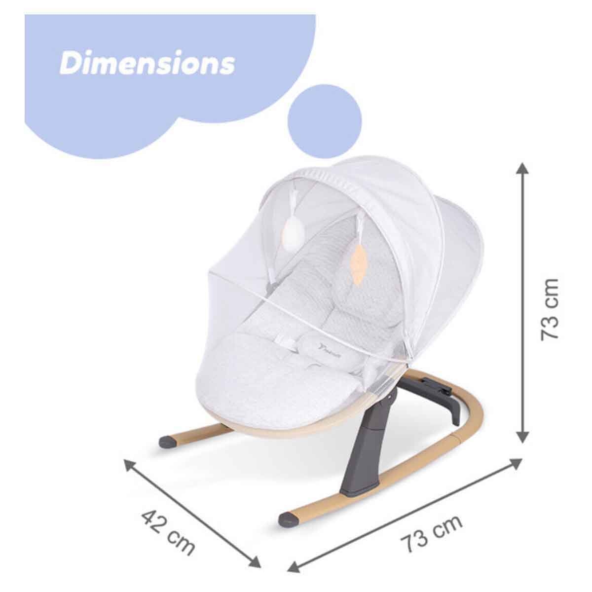 Teknum Ivory 3-Stage Baby Bouncer/Recliner Seat with Mosquito Net