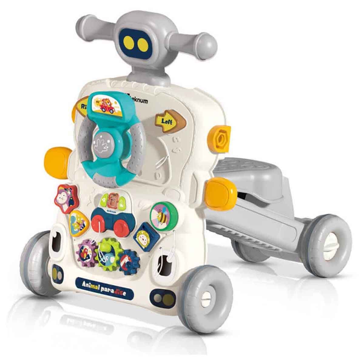 Teknum 5 -in-1 Grey Baby Walker with Musical keyboard Toddler, 0-2 Years