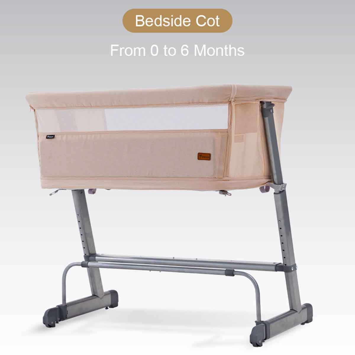 Teknum Ivory Bedside Crib Cot & Sofa Expansion Pack Toddler, 0-2 Years