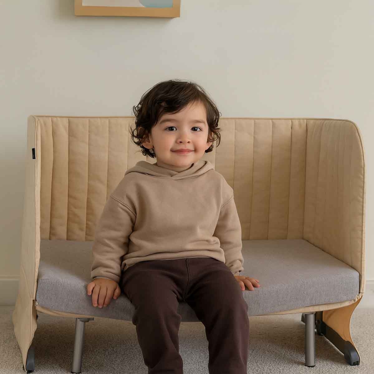 Teknum Ivory Bedside Crib Cot & Sofa Expansion Pack Toddler, 0-2 Years