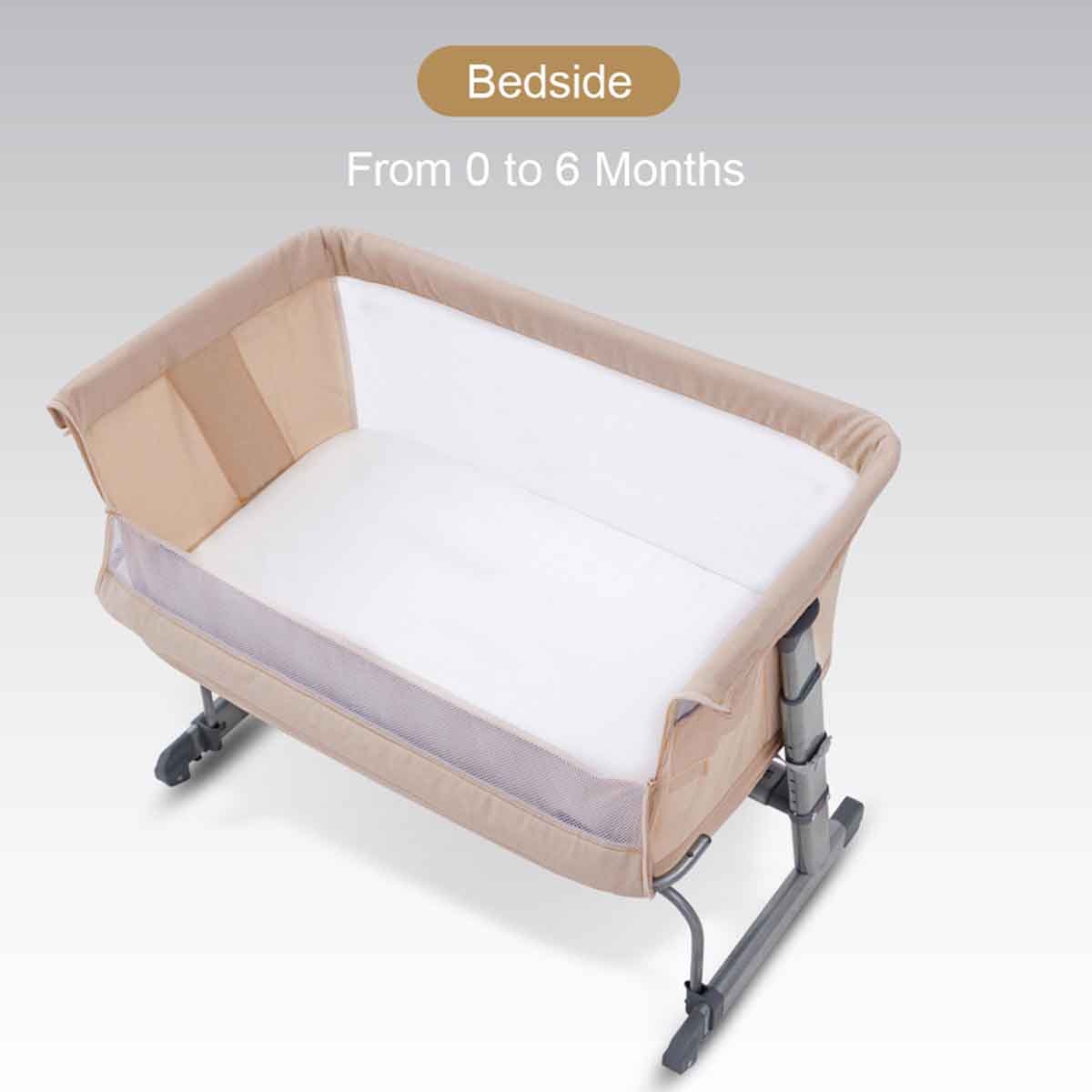 Teknum Ivory Bedside Crib Cot & Sofa Expansion Pack Toddler, 0-2 Years