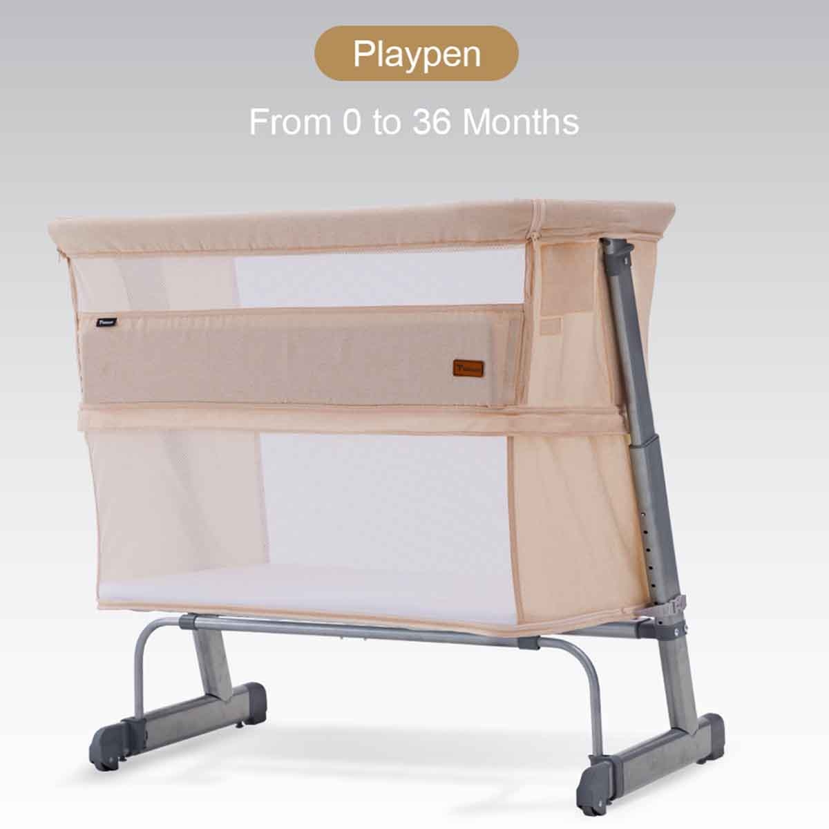 Teknum Ivory Bedside Crib Cot & Sofa Expansion Pack Toddler, 0-2 Years