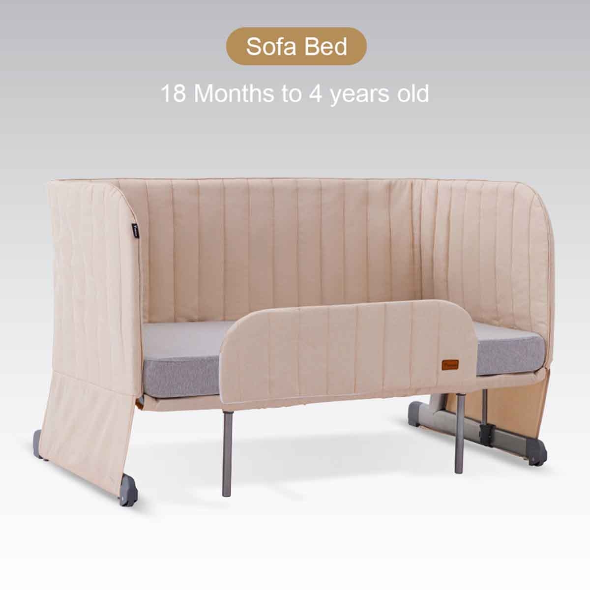 Teknum Ivory Bedside Crib Cot & Sofa Expansion Pack Toddler, 0-2 Years