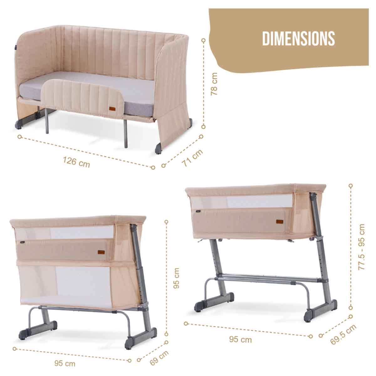 Teknum Ivory Bedside Crib Cot & Sofa Expansion Pack Toddler, 0-2 Years
