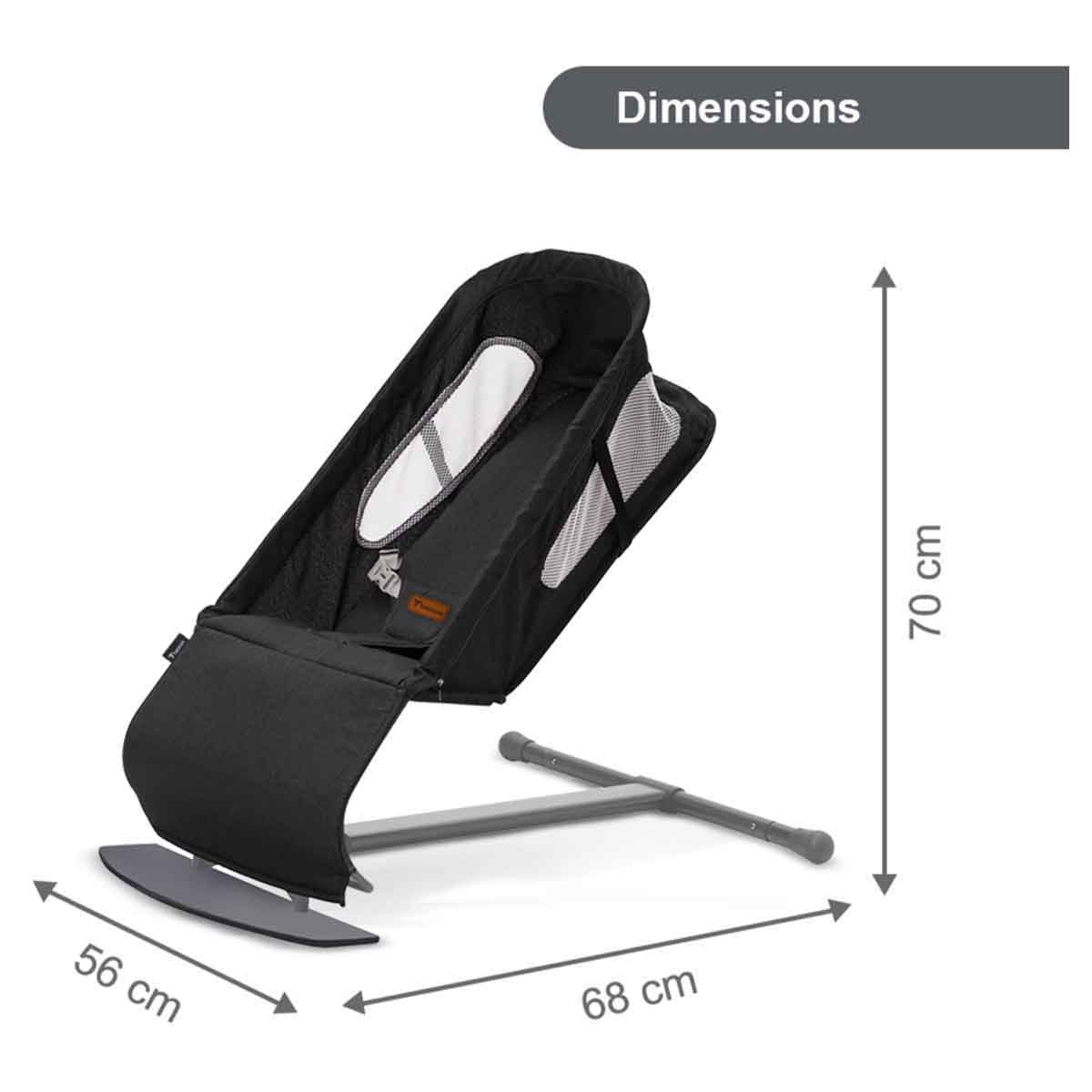 تيكنوم كرسي هزاز للأطفال باللون الأسود مع ألعاب