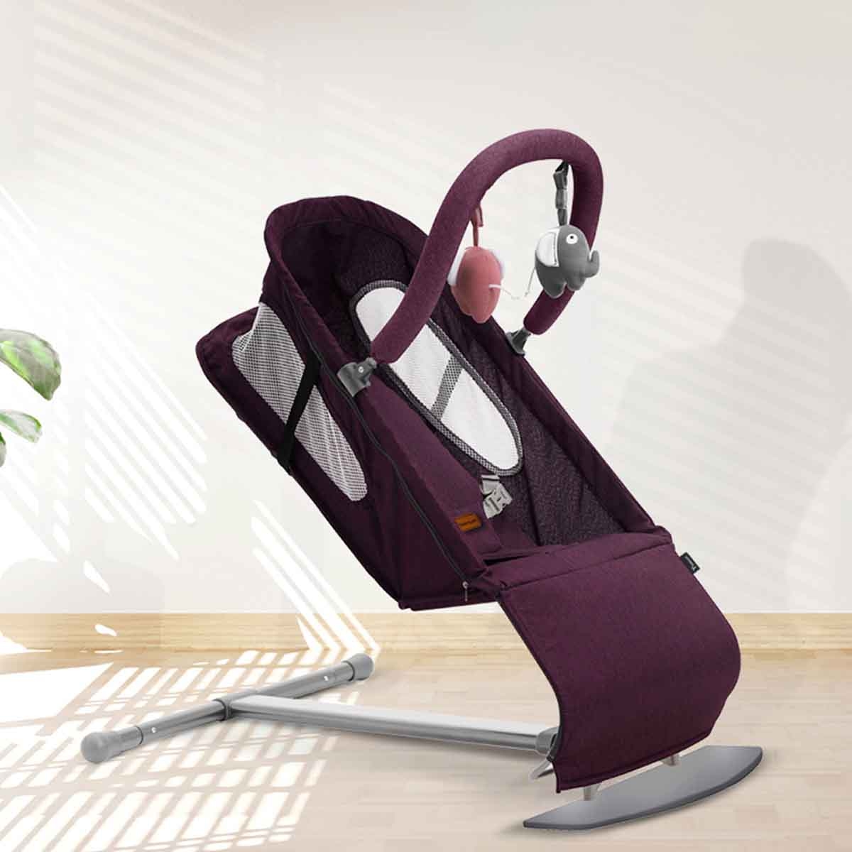 تيكنوم كرسي هزاز للأطفال باللون البنفسجي مع ألعاب