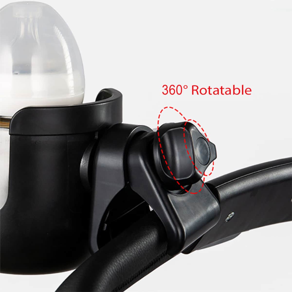 Teknum Black 2-in-1 Universal Stroller Cup & Phone Holder Toddler, 0-2 Years