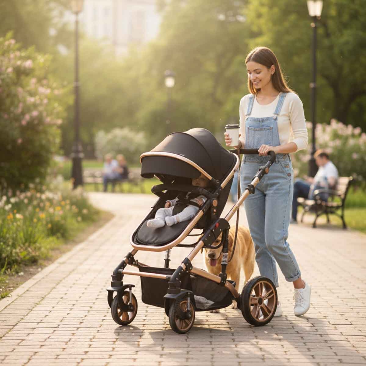 Teknum Black 3-in-1 Pram Stroller Toddler, 0-2 Years