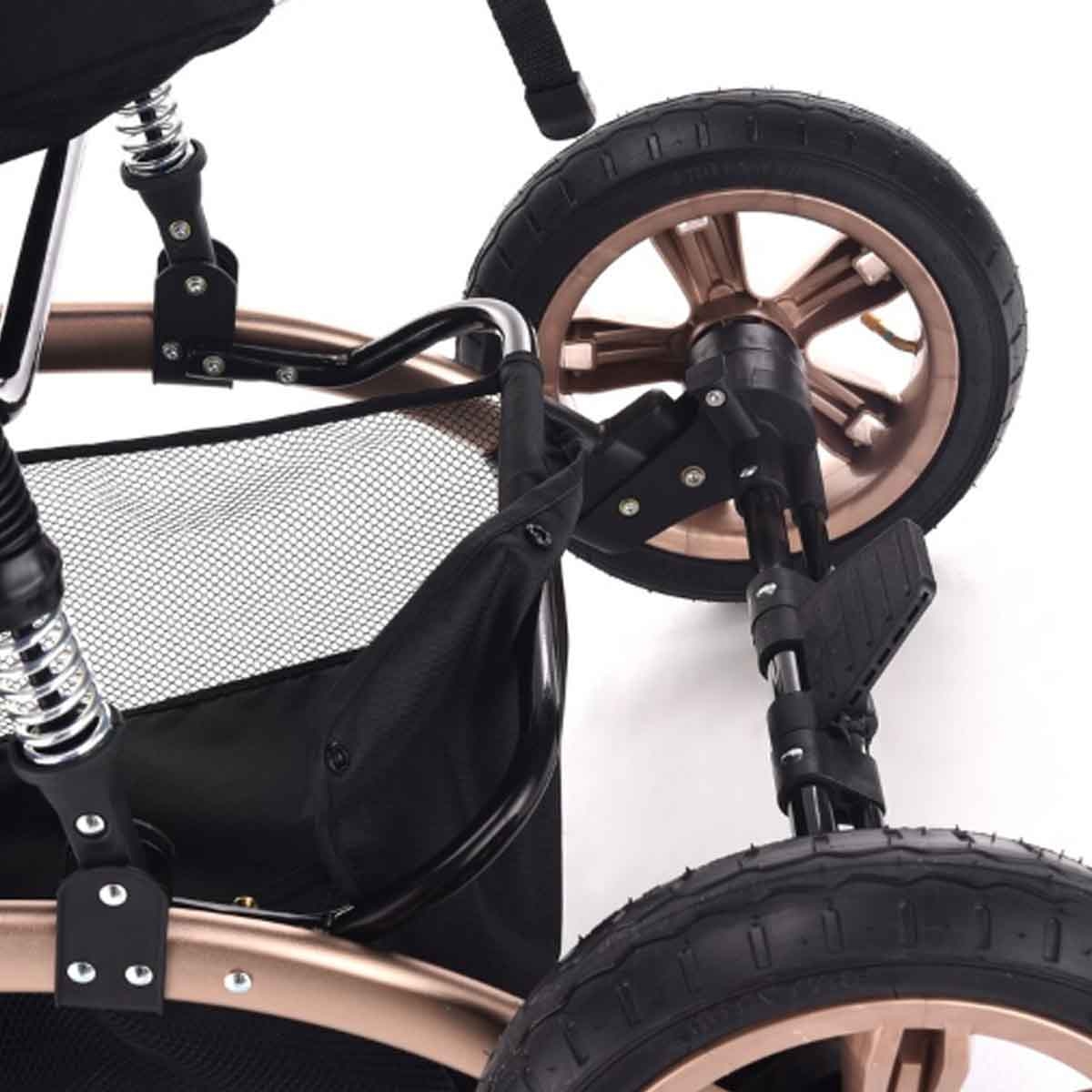 Teknum Black 3-in-1 Pram Stroller Toddler, 0-2 Years