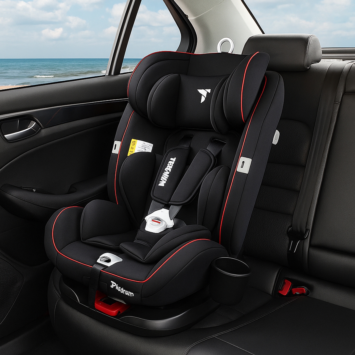 تيكنوم مقعد سيارة إيفولف 360 باللون الأسود للأطفال من عمر 0 إلى 2 سنة