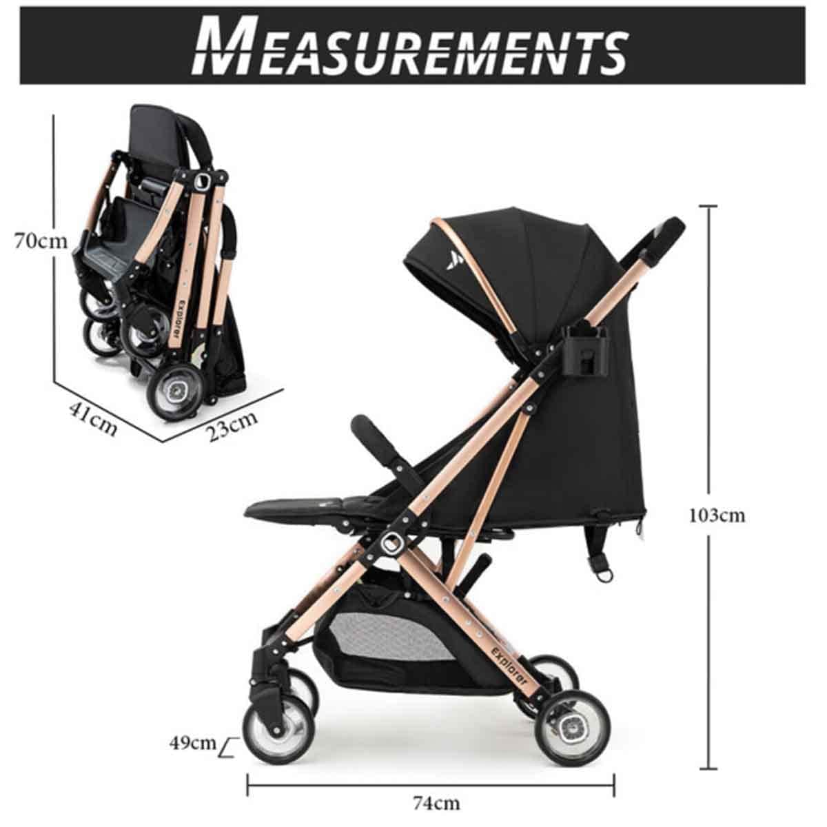 Teknum Black Explorer Travel Stroller Toddler, 0-2 Years