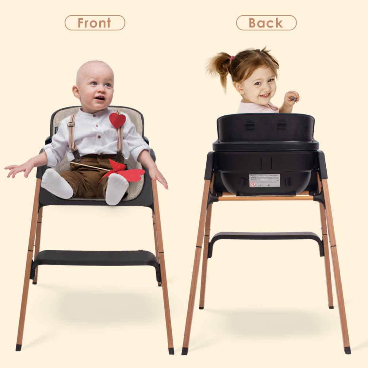 Teknum Black Luxuro High Chair Toddler, 0-2 Years