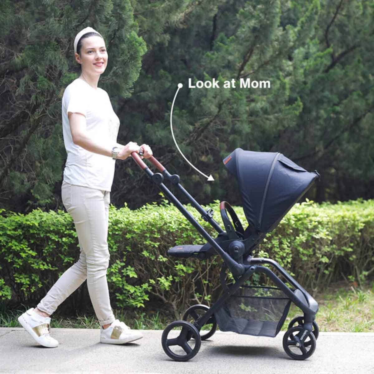 Teknum Black Stroll-1 Reversible Travel Stroller Toddler, 0-2 Years