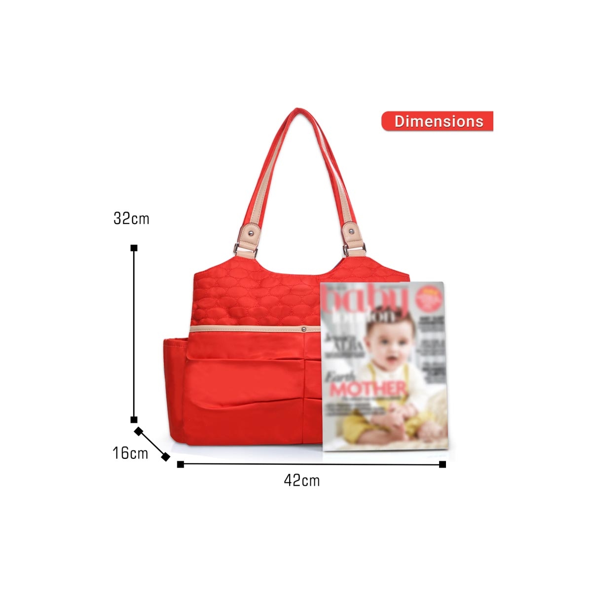 عربة أطفال تيكنوم سوداء مع كرسي هزاز وحقيبة حمل حفاضات حمراء أنيقة للأطفال الصغار، من عمر 0 إلى سنتين