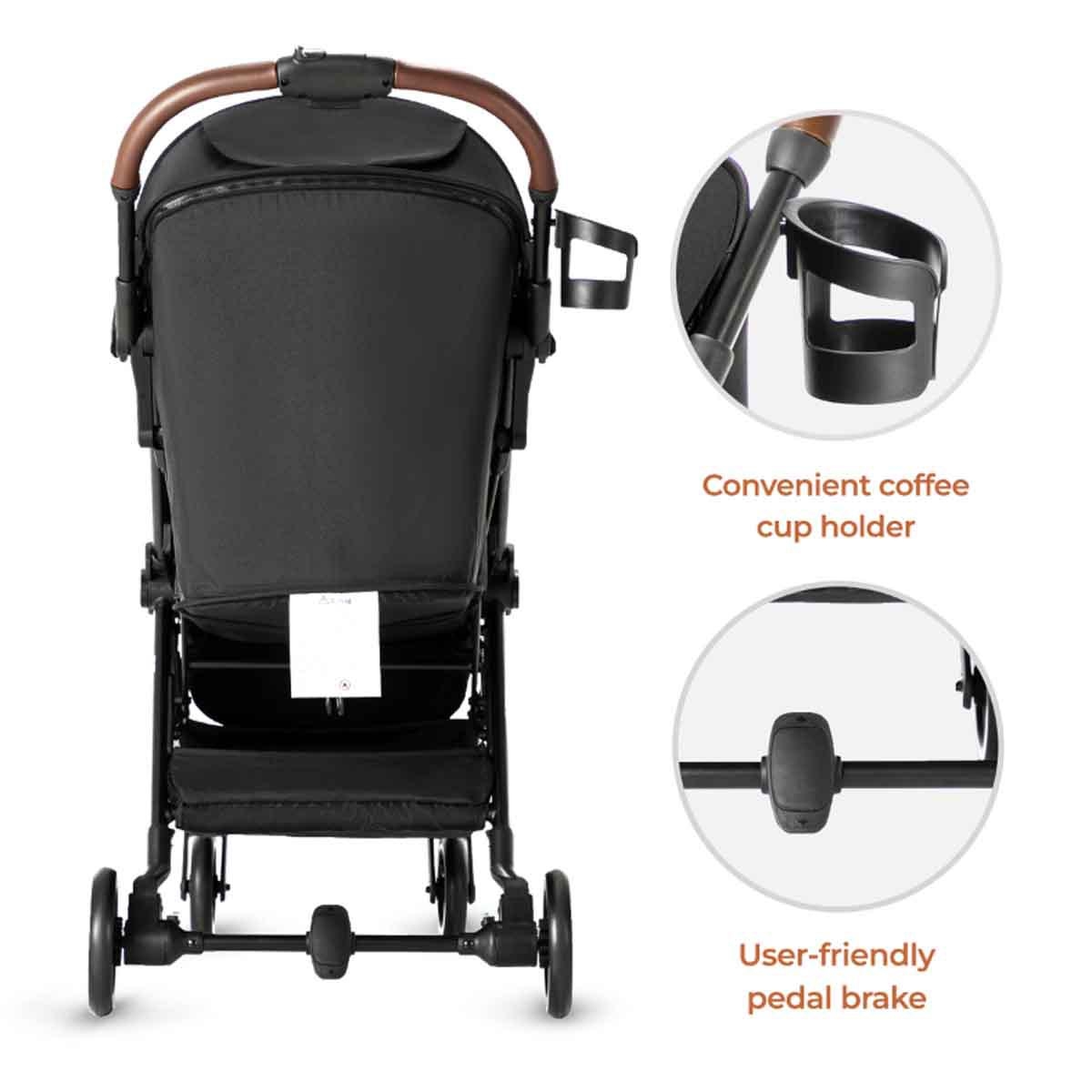 عربة أطفال تيكنوم بلاك ترافل إكسبلورر 2 قابلة للطي تلقائيًا مع حقيبة يدوية لحفاضات الأطفال، للأطفال من عمر 0-2 سنوات