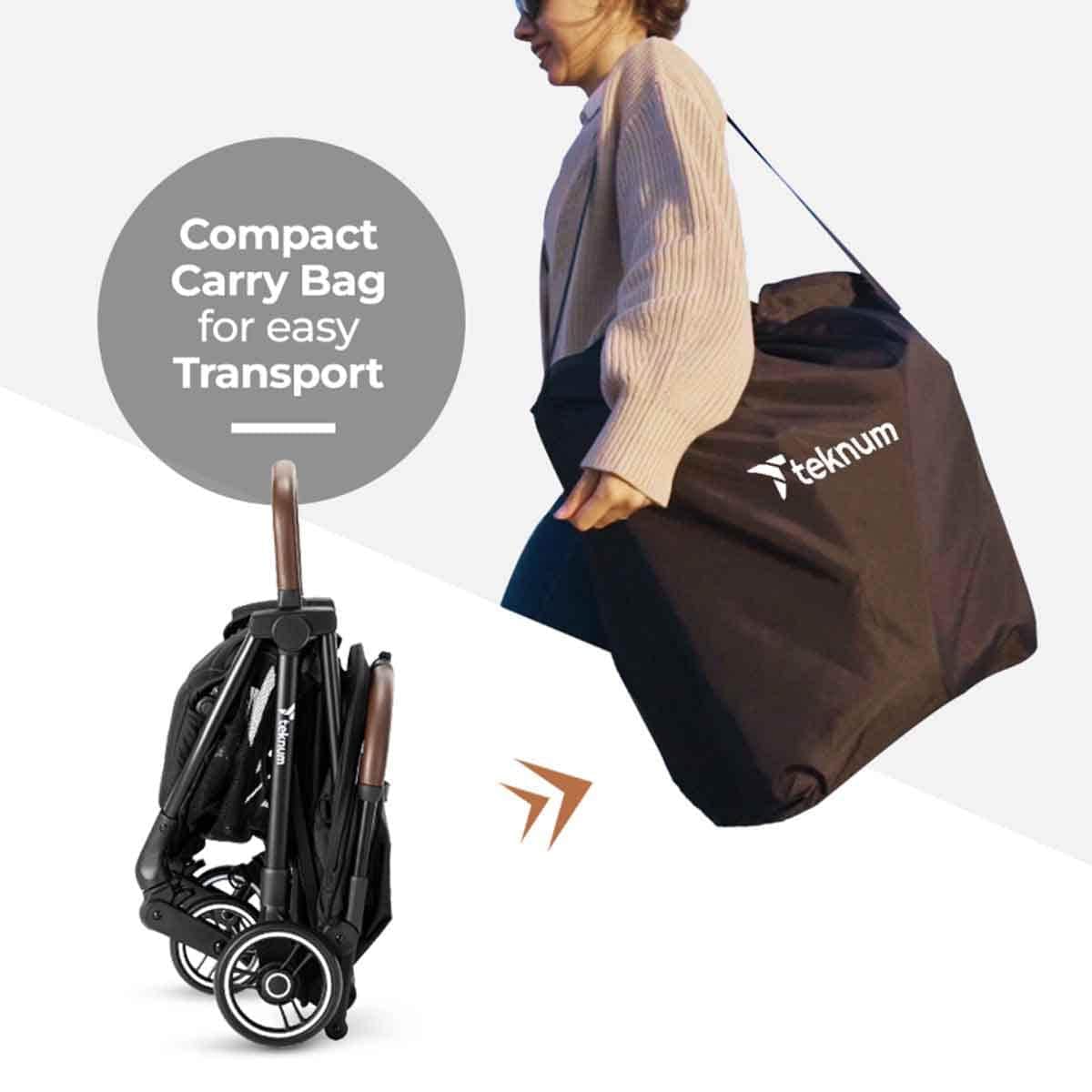 Teknum Black Travel Explorer 2 AutoFold Stroller Toddler, 0-2 Years