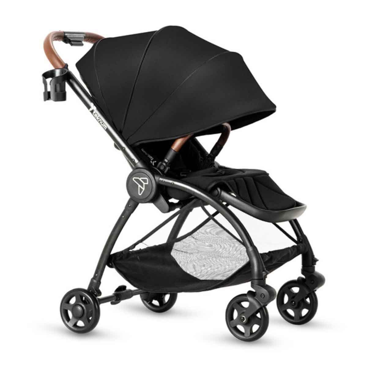 عربة أطفال تيكنوم السوداء للسفر سترول 2، للأطفال من عمر 0-2 سنوات