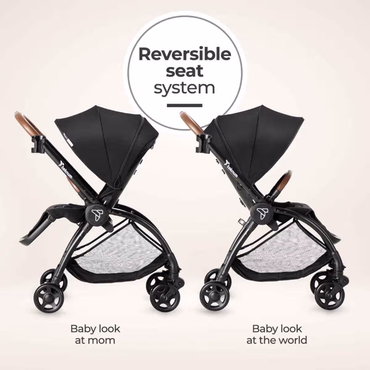 Teknum Black Travel Stroll 2 Stroller Toddler, 0-2 Years