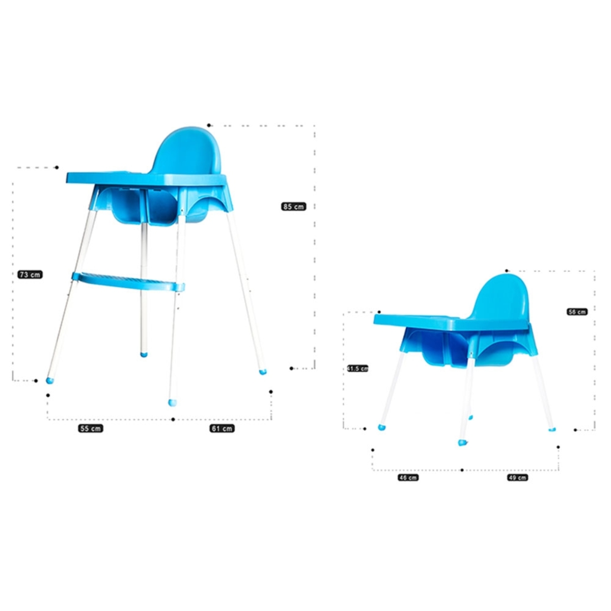 Teknum Blue H1 High Chair Toddler, 0-2 Years