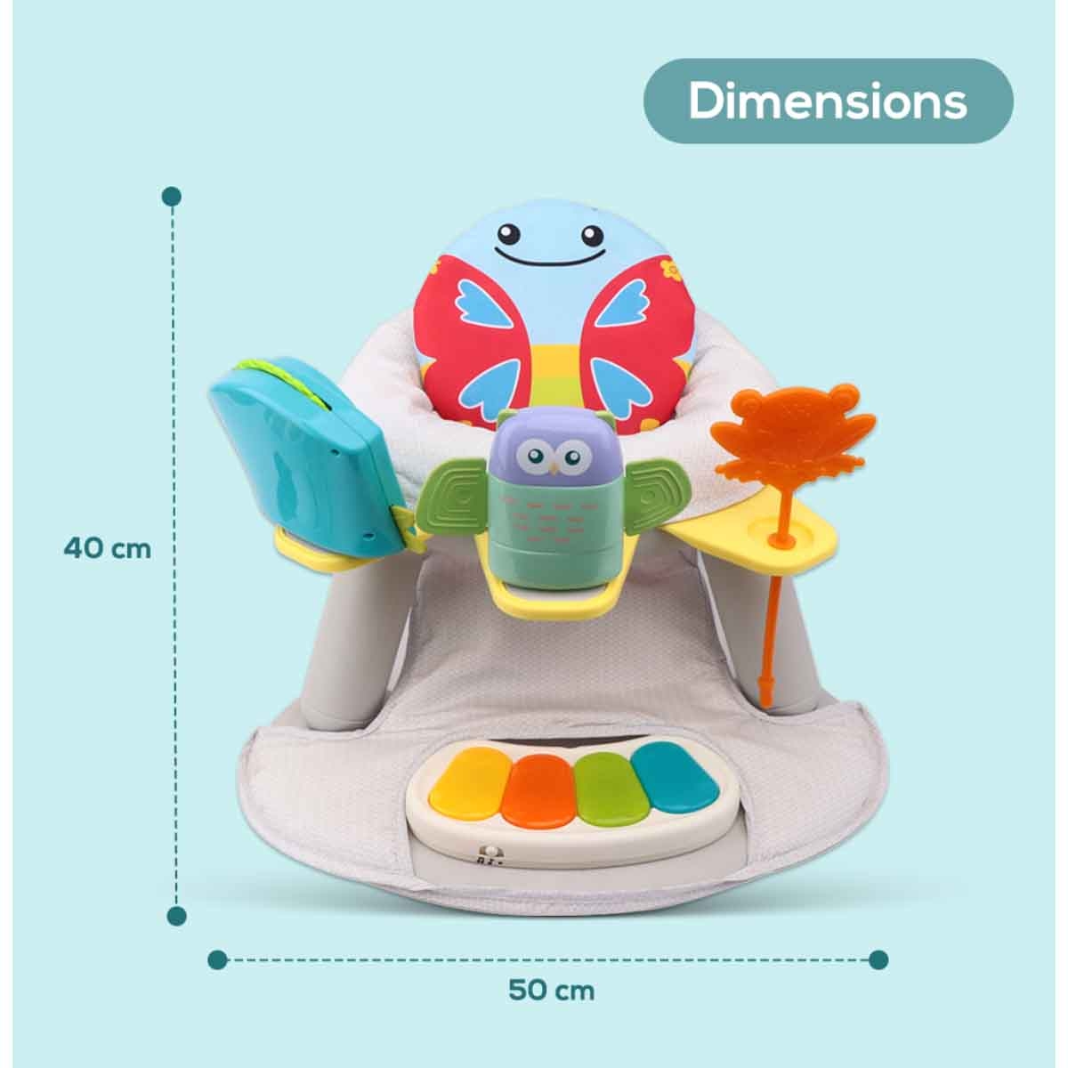 Teknum Butterfly 2-in-1 Dining Chair Toddler Play Seat with Pedal Piano Toddler, 0-2 Years