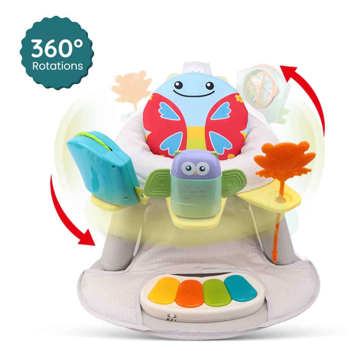 Teknum Butterfly 2-in-1 Dining Chair Toddler Play Seat with Pedal Piano Toddler, 0-2 Years