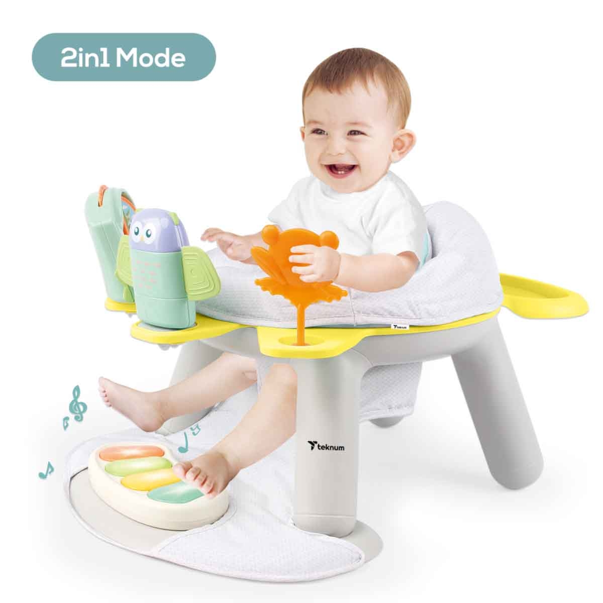 Teknum Butterfly 2-in-1 Dining Chair Toddler Play Seat with Pedal Piano Toddler, 0-2 Years