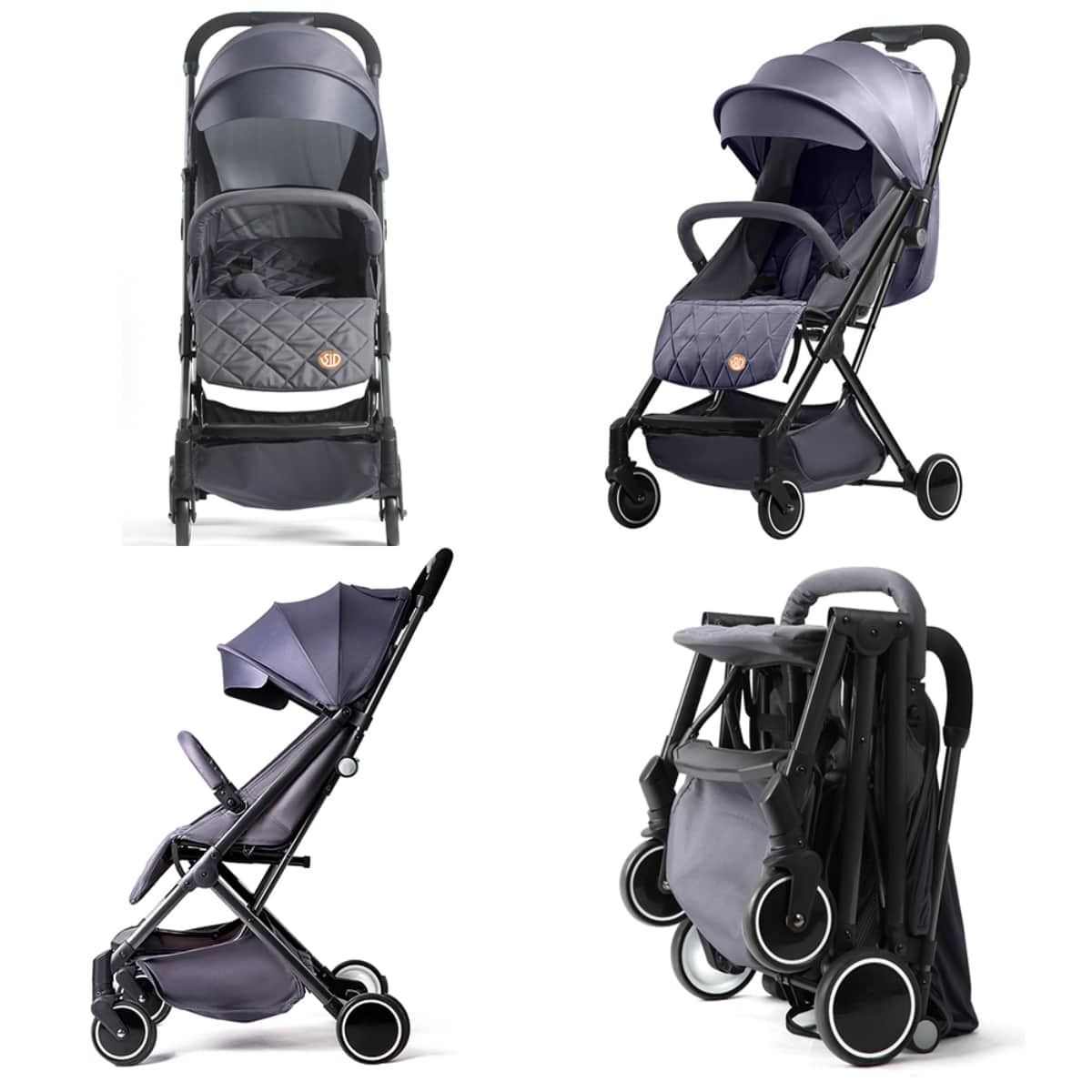 Teknum Dark Grey Travel Lite Stroller with Sunveno Yellow Wave Organizer Toddler, 0-2 Years