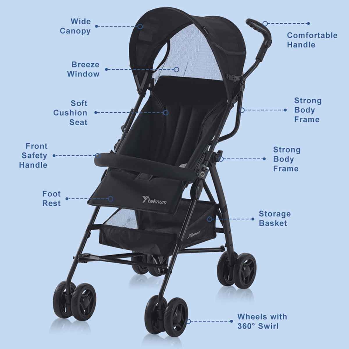 Teknum Black Eco-Lite Stroller