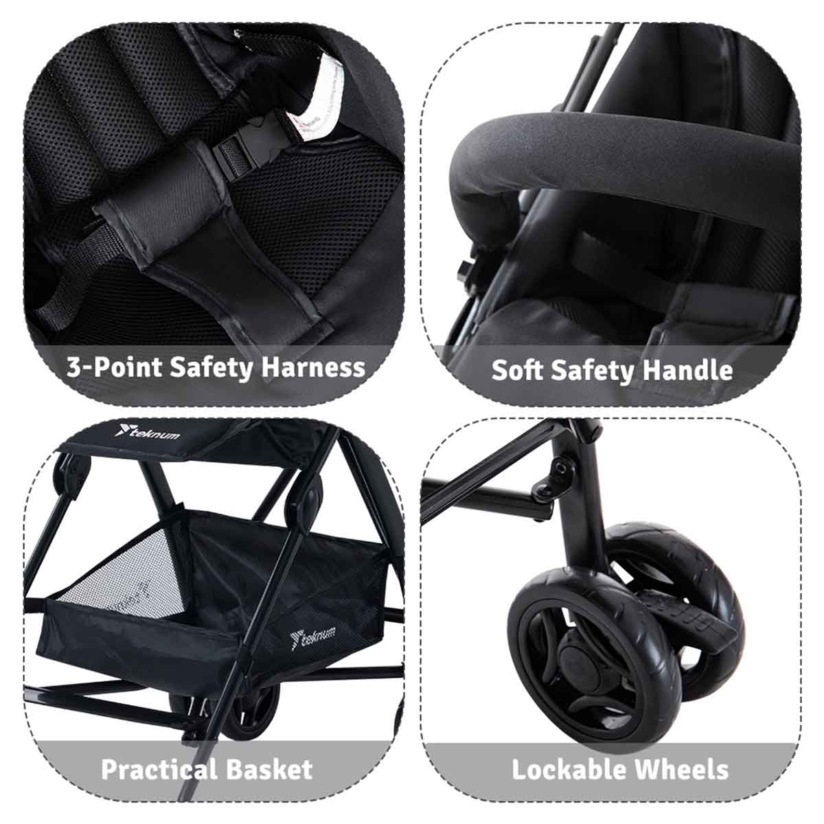 Teknum Black Eco-Lite Stroller