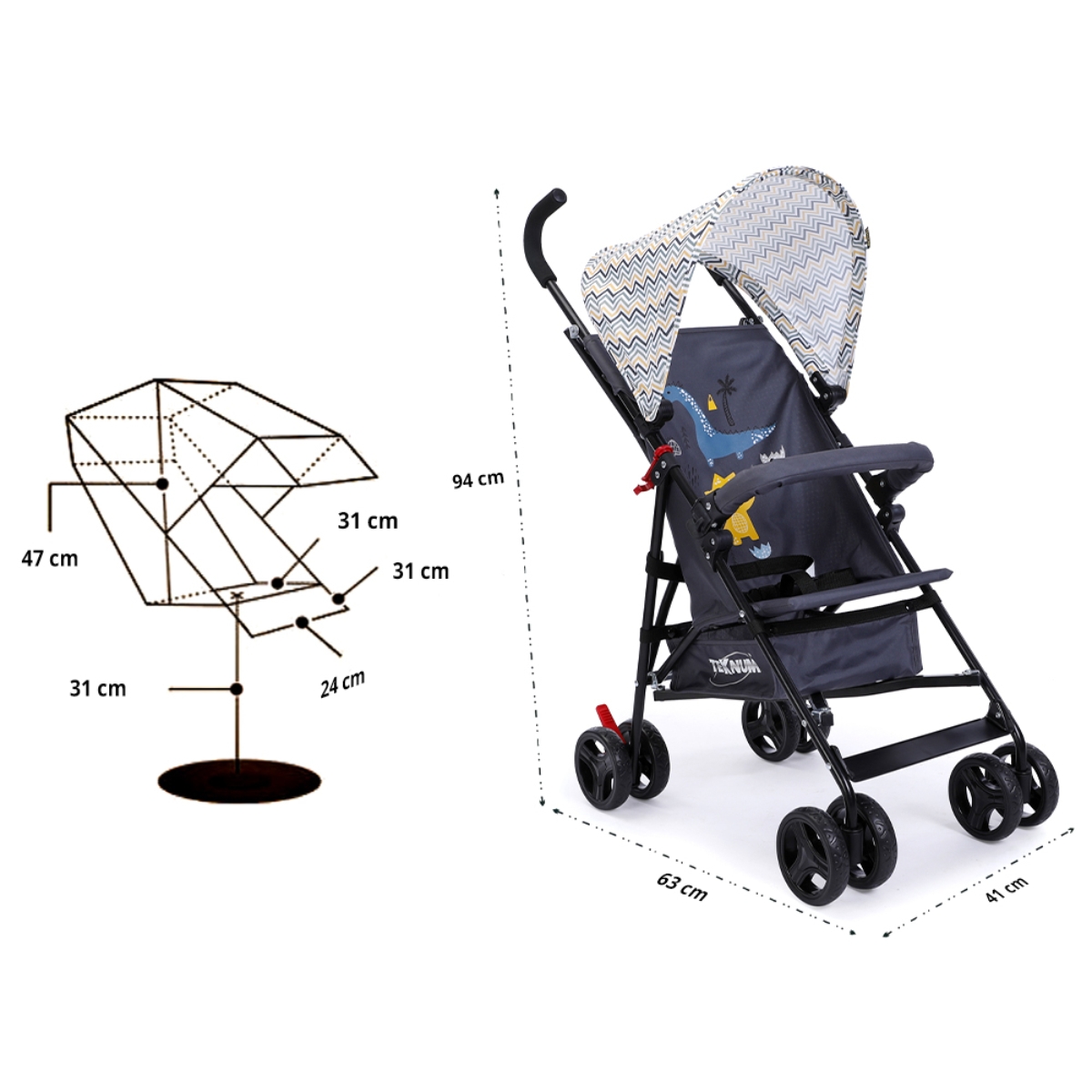 Teknum Eco Lite Stroller Toddler, 0-2 Years