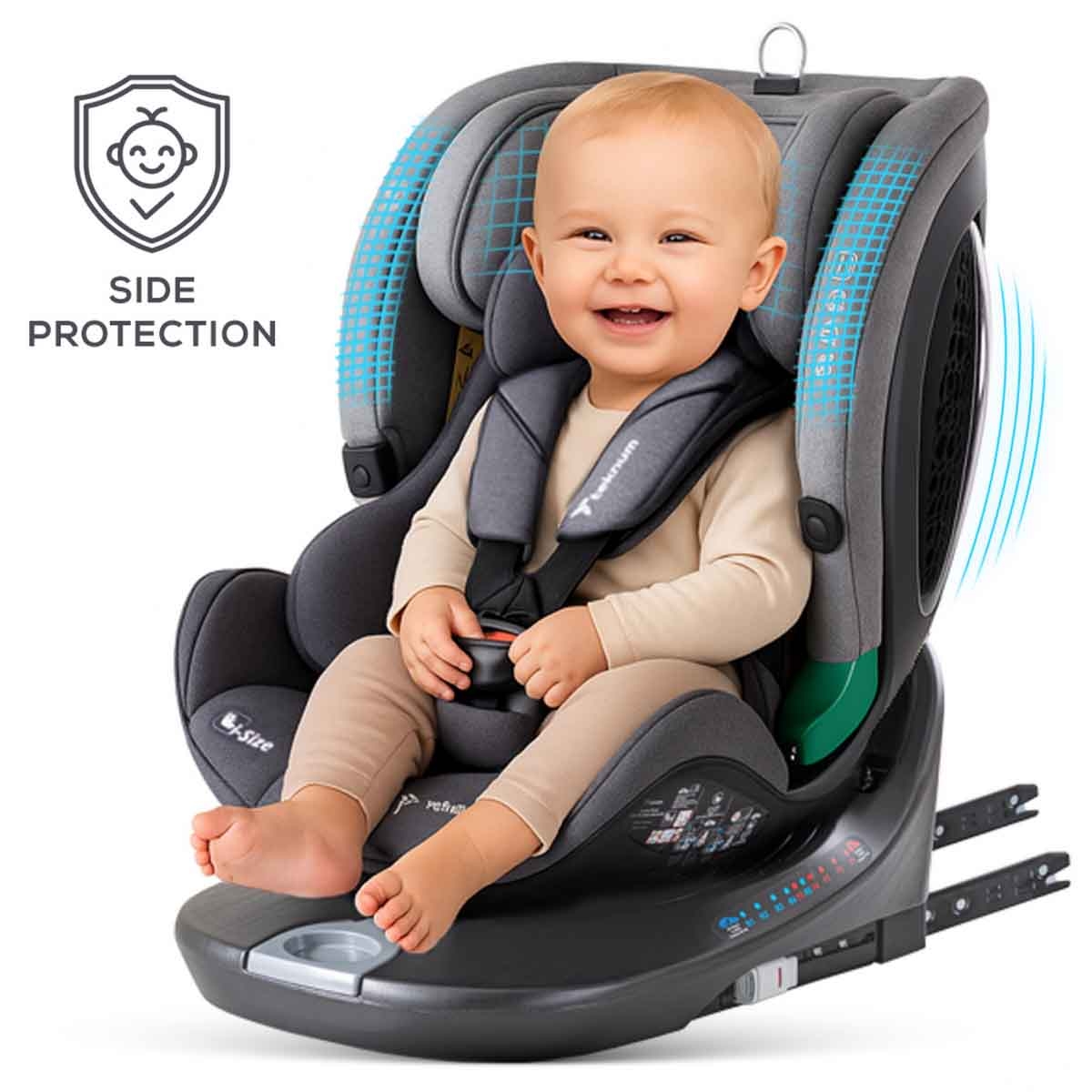 Teknum Grey Evolve Prime Car Seat with Isofix Toddler, 0-2 Years