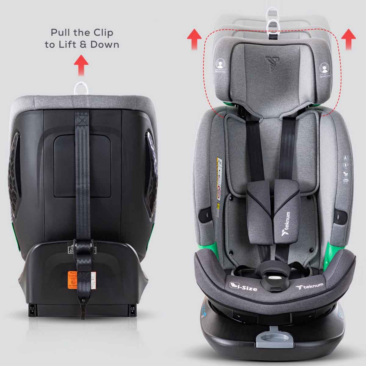 Teknum Grey Evolve Prime Car Seat with Isofix Toddler, 0-2 Years