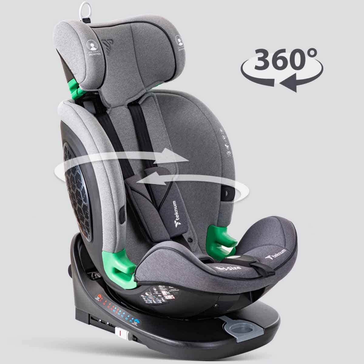 Teknum Grey Evolve Prime Car Seat with Isofix Toddler, 0-2 Years