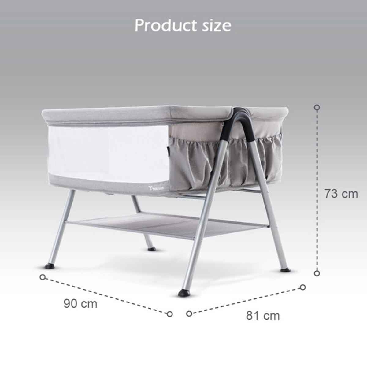 تيكنوم سرير جانبي توأم فيلو 2 باللون الرمادي للأطفال 0-2 سنوات