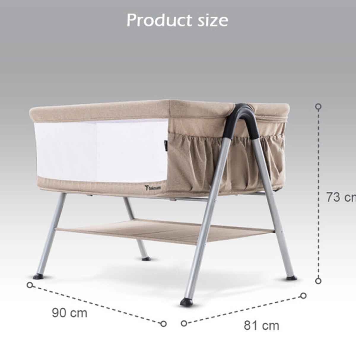 Teknum Fellow 2 Ivory Twin Bedside Crib Bassinet Toddler, 0-2 Years