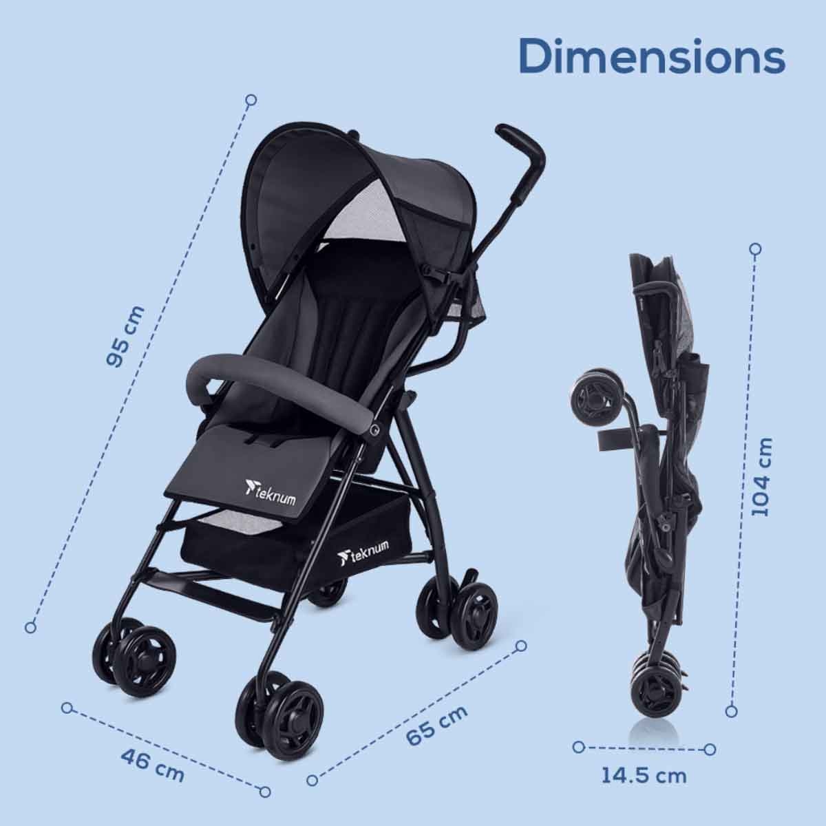 Teknum Graphite Eco Lite Stroller Toddler, 0-2 Years