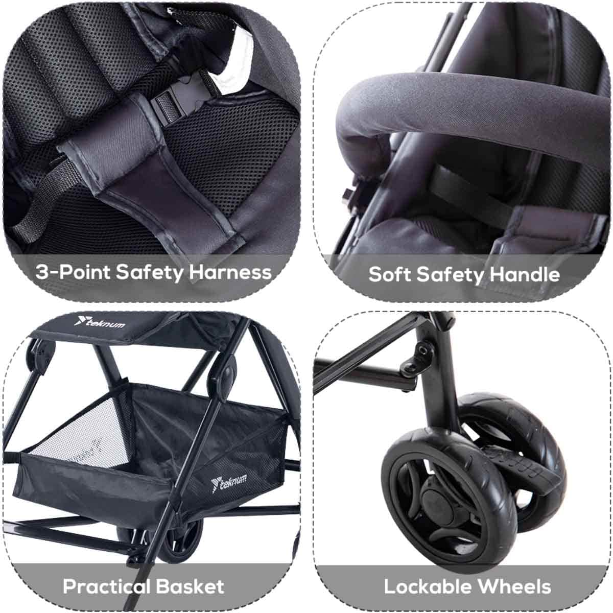 Teknum Graphite Eco Lite Stroller Toddler, 0-2 Years