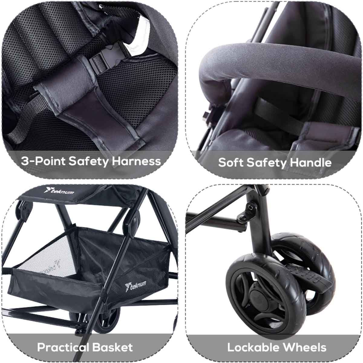 Teknum Graphite Eco Lite Stroller Toddler, 0-2 Years