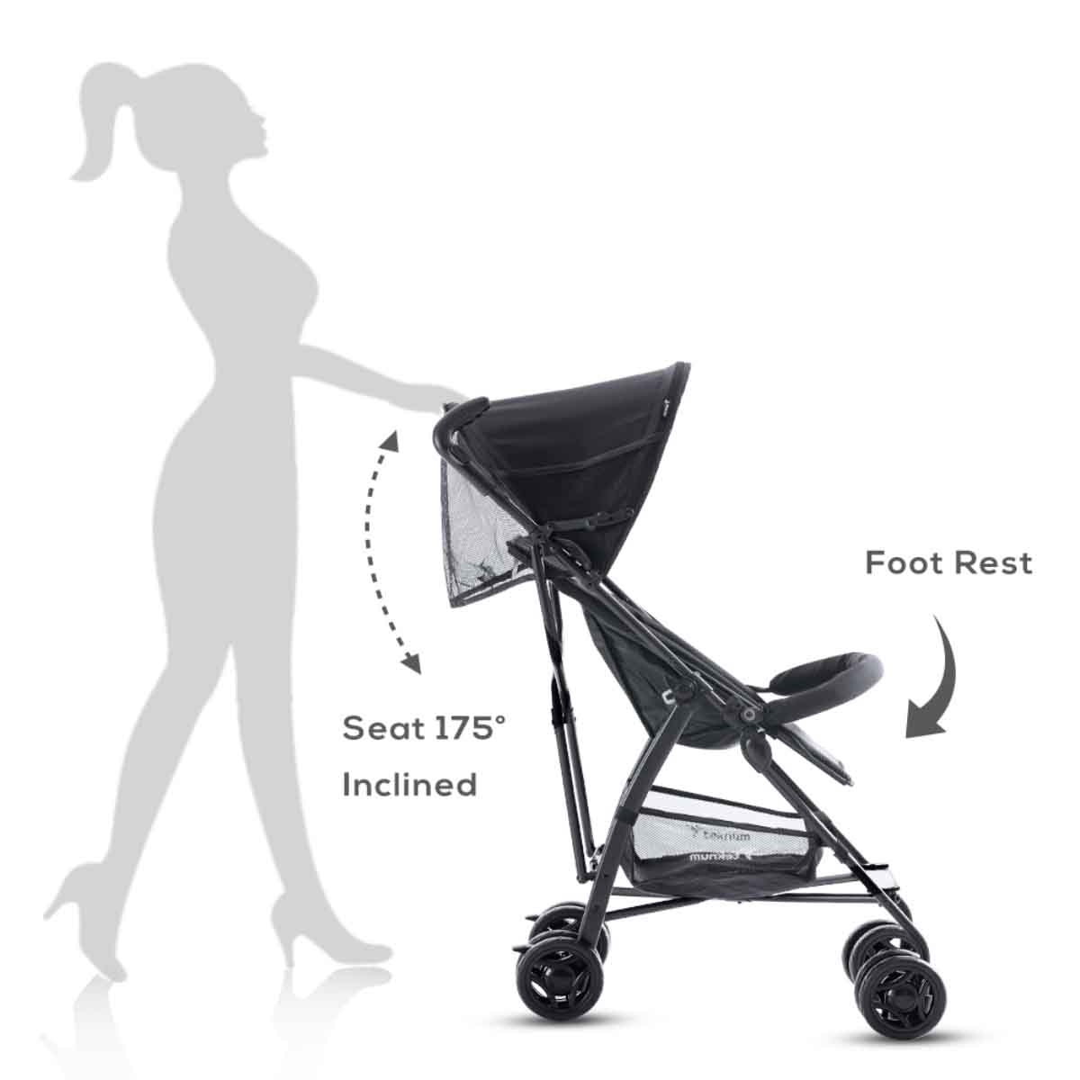 Teknum Graphite Eco Lite Stroller Toddler, 0-2 Years