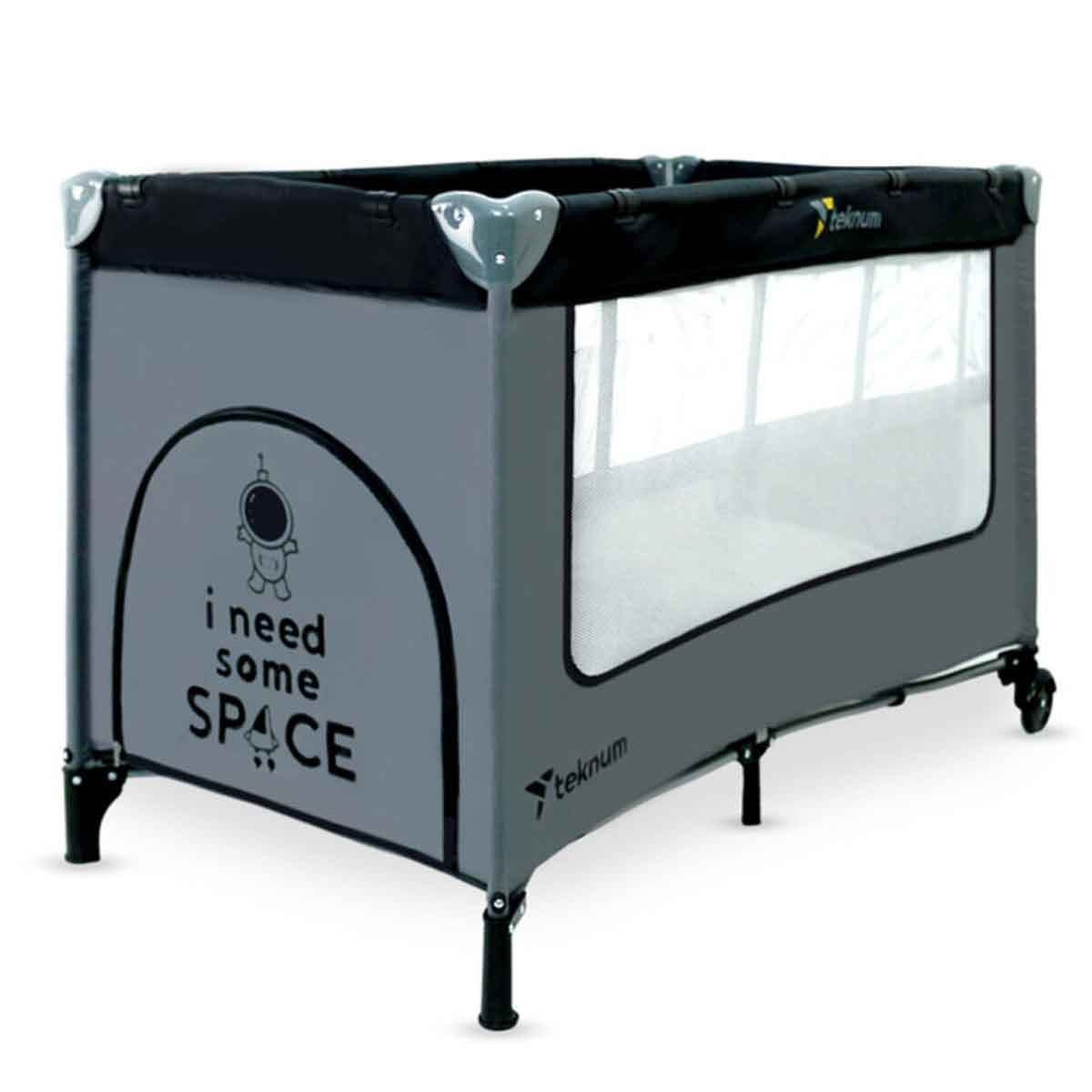 Teknum Grey Astronaut Playard & Cot Toddler, 0-2 Years