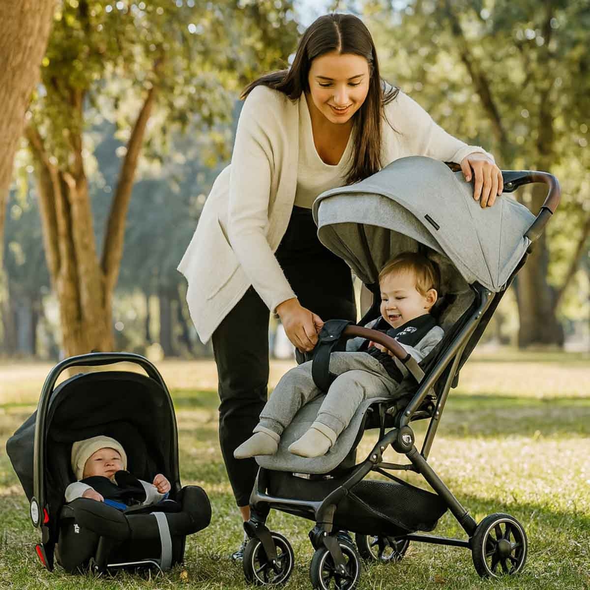 Teknum Grey Cabin Plus Travel Stroller Toddler, 0-2 Years