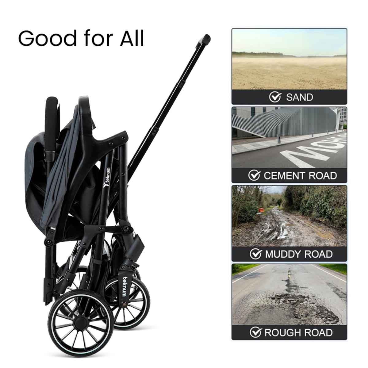 Teknum Grey Flylite Stroller Toddler, 0-2 Years