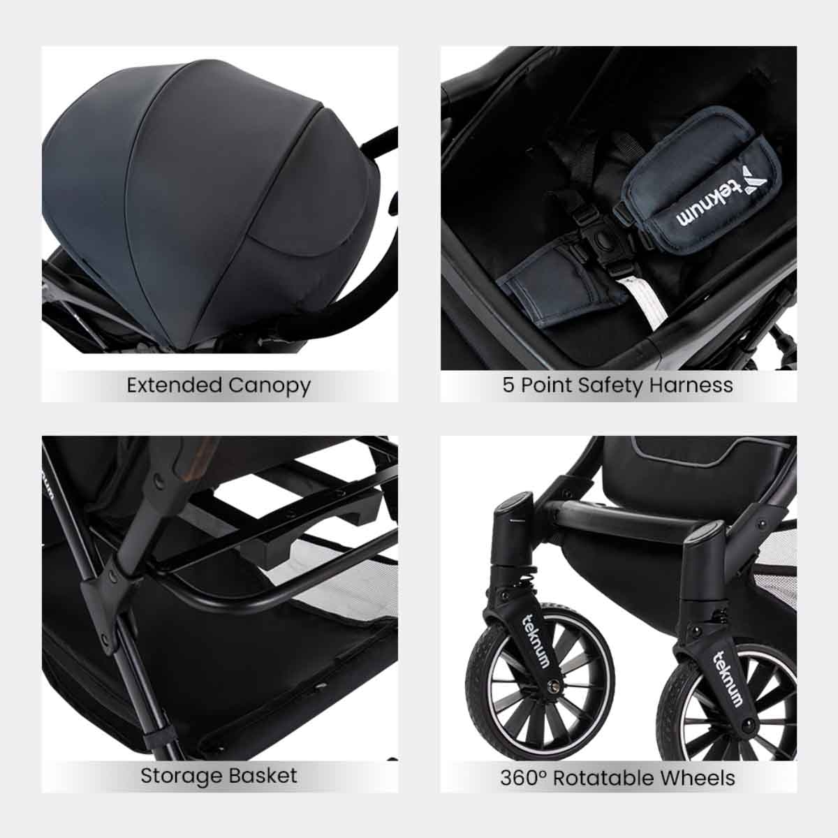 Teknum Grey Flylite Stroller Toddler, 0-2 Years