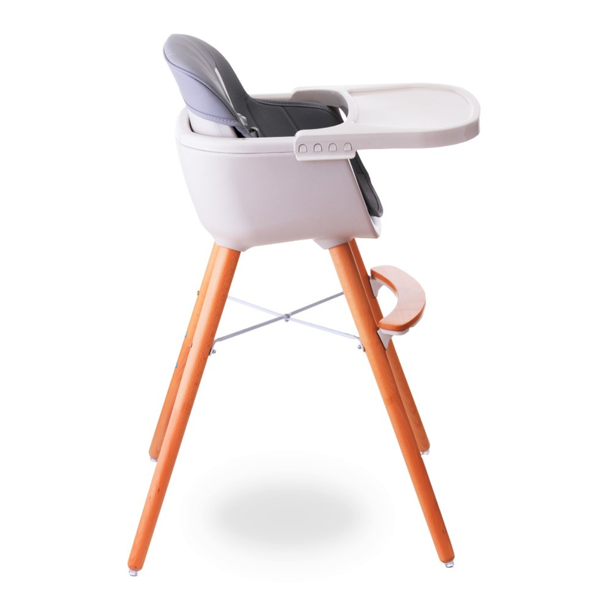Teknum Grey Premium Dual Height Wooden High Chair Toddler, 0-2 Years