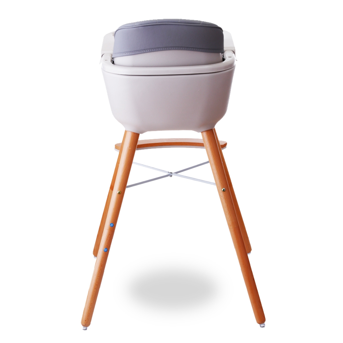 Teknum Grey Premium Dual Height Wooden High Chair Toddler, 0-2 Years