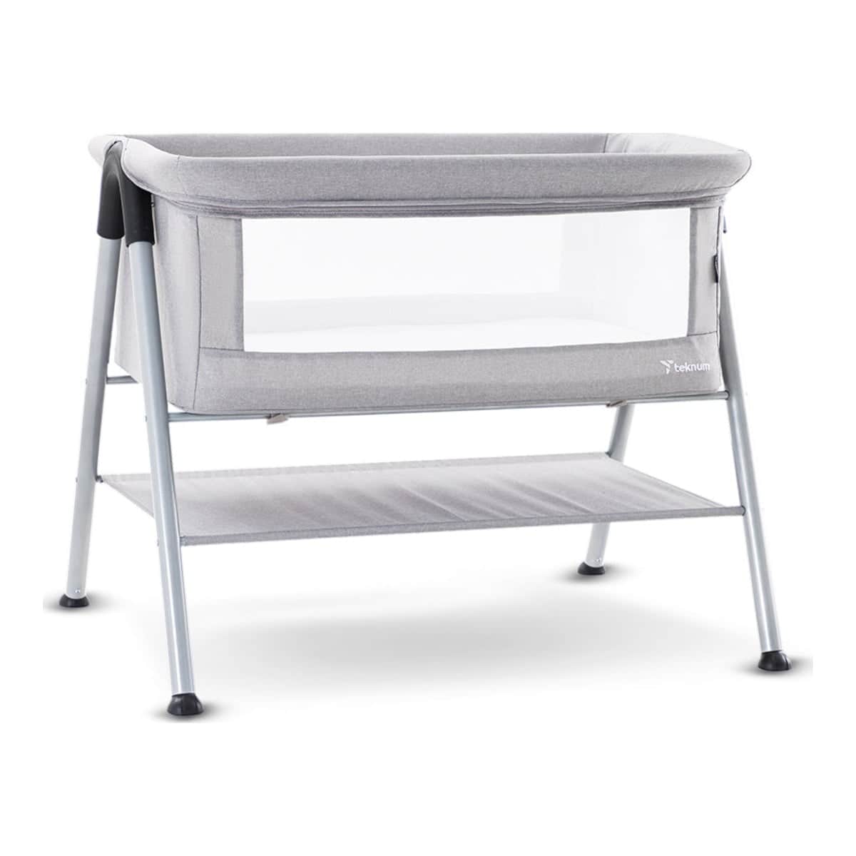 Teknum Grey Sleepzen 2 Bedside Crib Bassinet