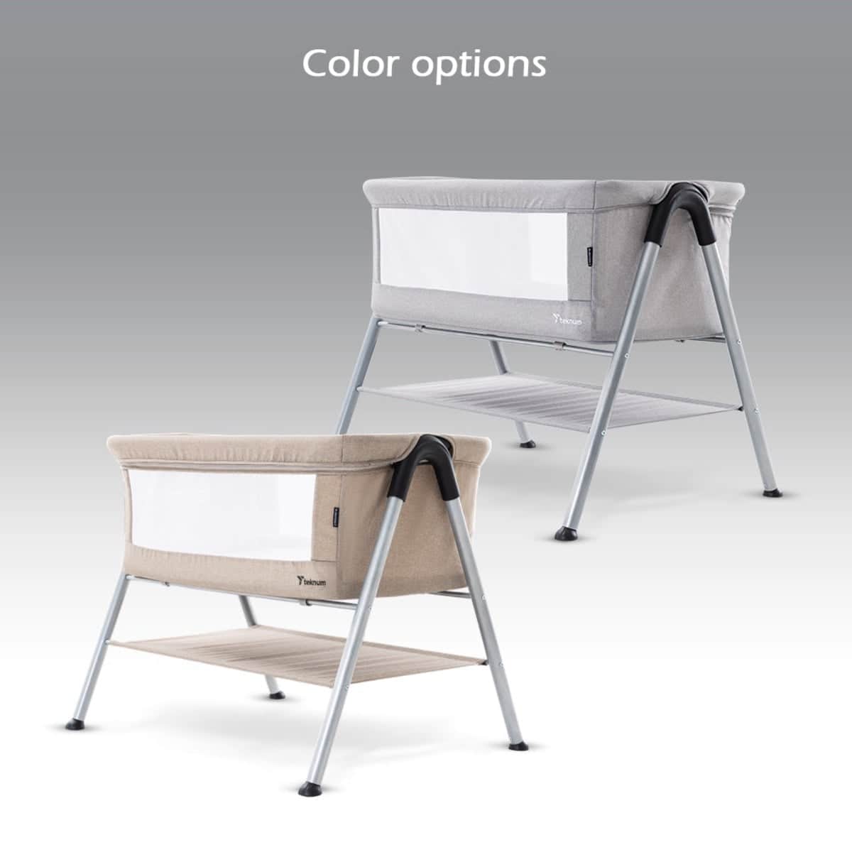 Teknum Grey Sleepzen 2 Bedside Crib Bassinet
