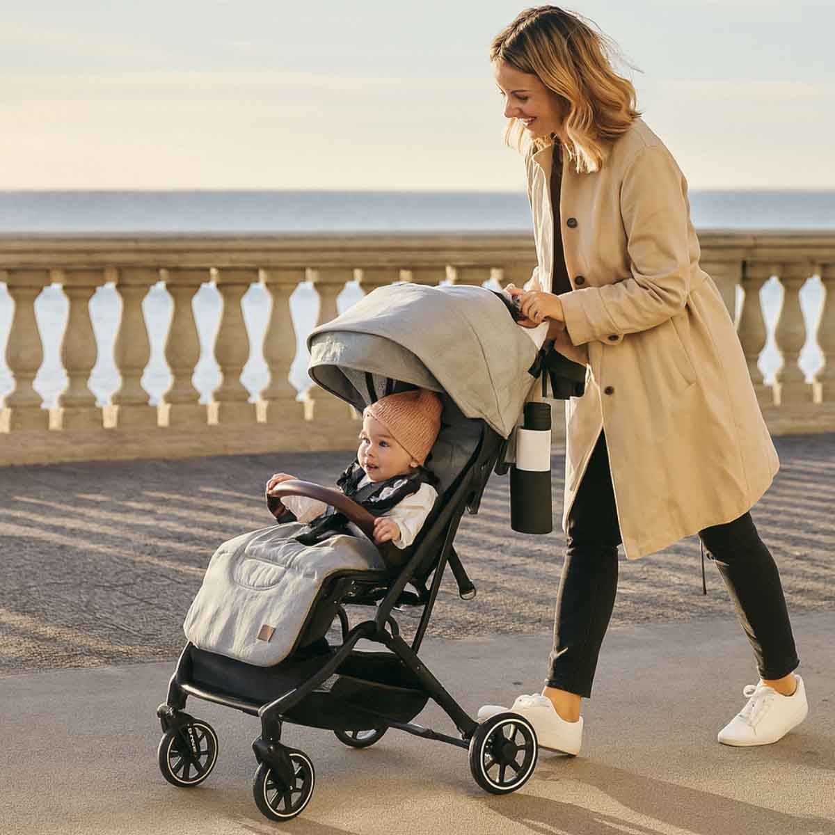 Teknum Grey Travel Cabin Plus Stroller Toddler, 0-2 Years